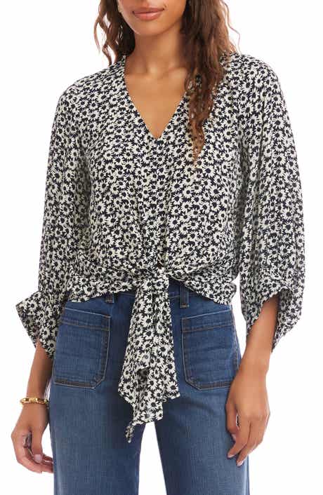 Floral Tie Front Top