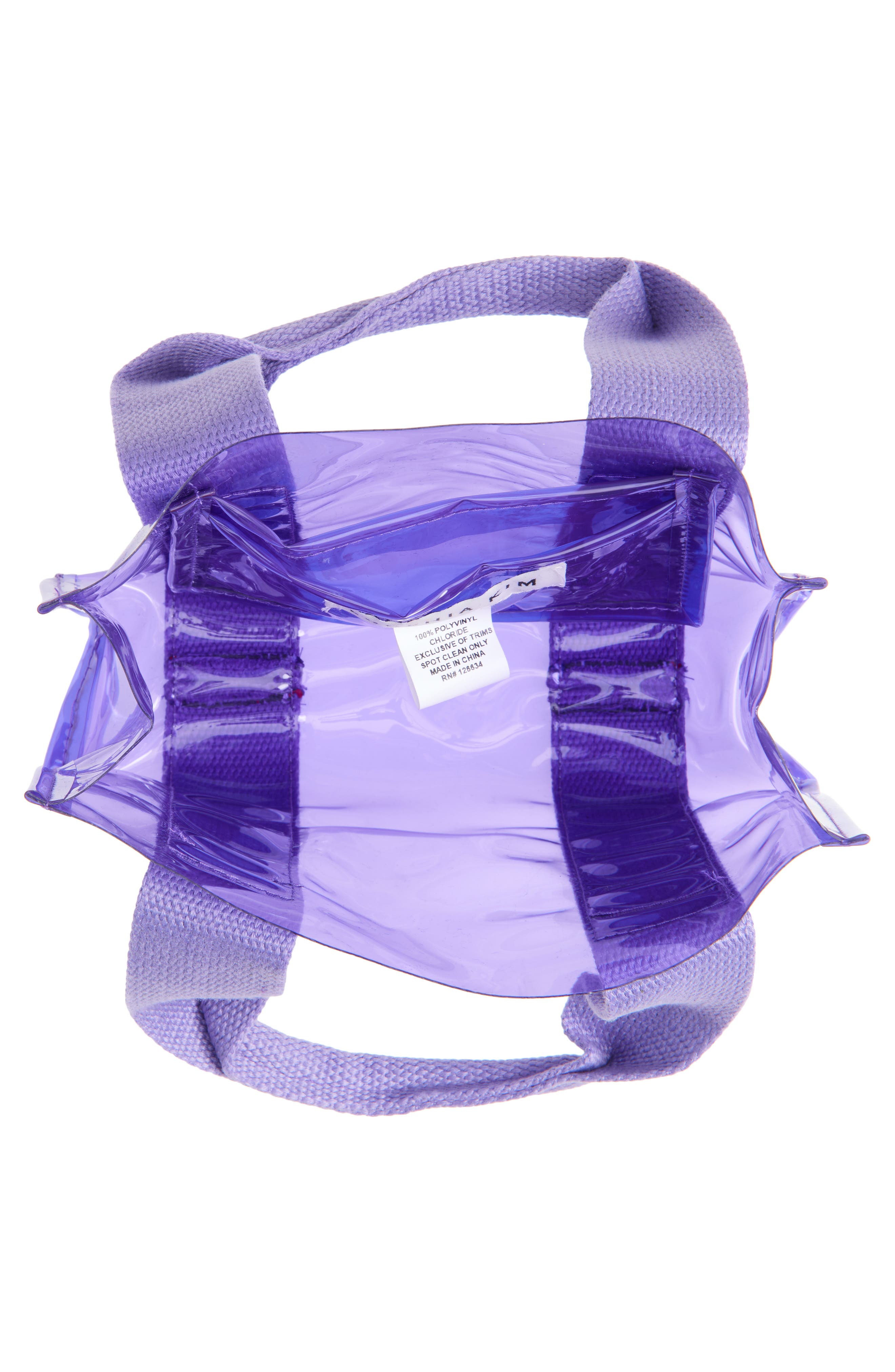 Toto Transparent Mini Tote Bag, Alternate, color, NEON PURPLE