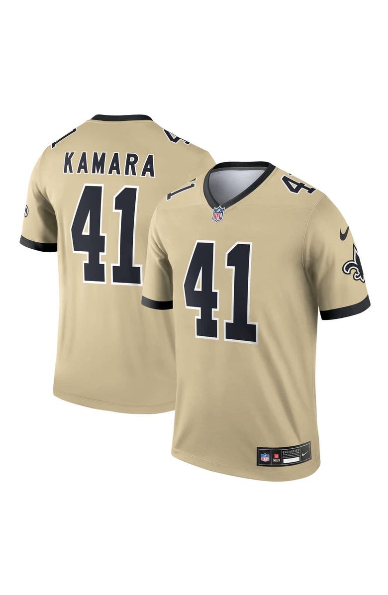 Nike Men's Nike Alvin Kamara Gold New Orleans Saints Gameday Golds Alternate Legend Player Performance Top, Main, color, Gold