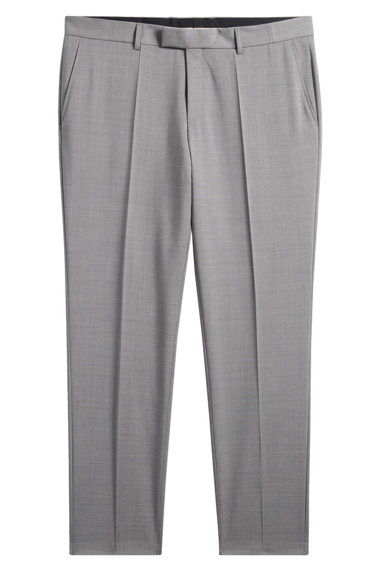 George Flat Front Wool Suit Pants, Alternate, color, SILVER