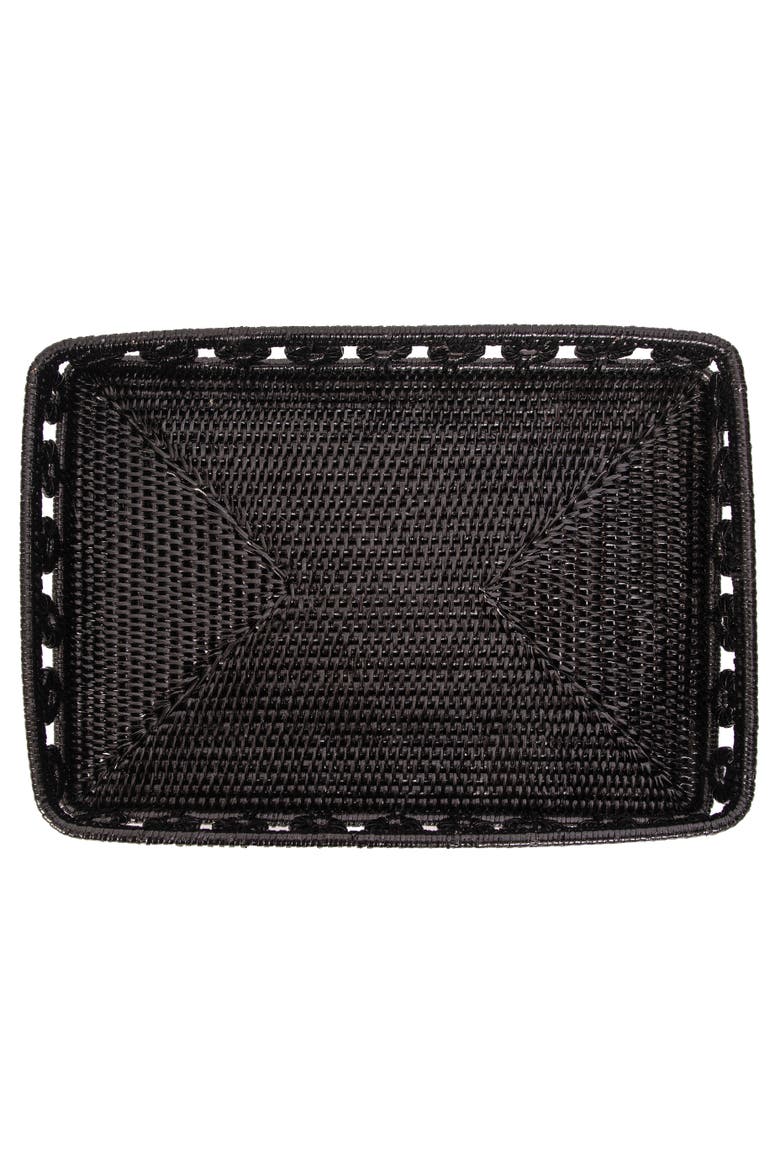 Artifacts Rattan Inna Design Rectangular Tray, Alternate, color, Tudor Black