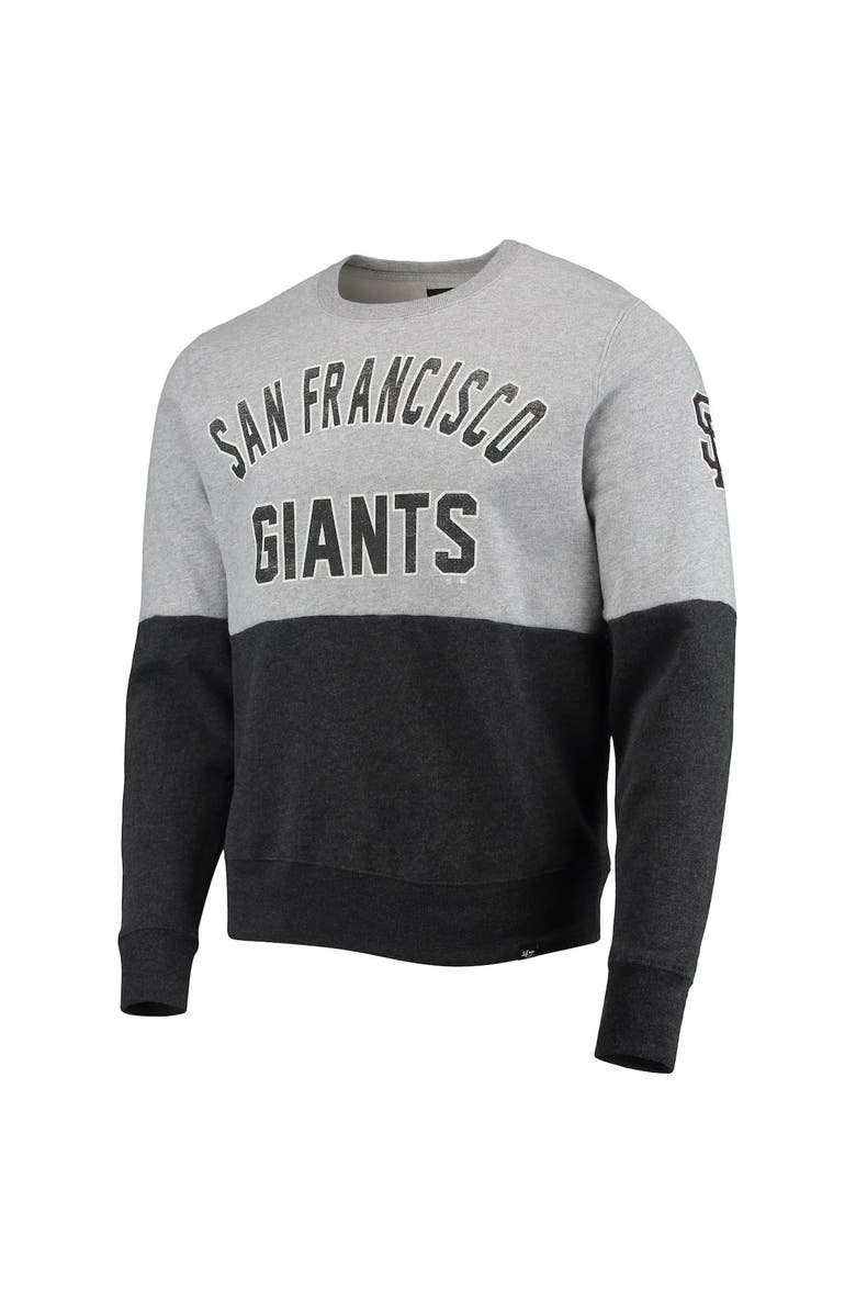 '47 Men's '47 Heathered Gray/Heathered Black San Francisco Giants Two-Toned Team Pullover Sweatshirt, Alternate, color, Heather Gray