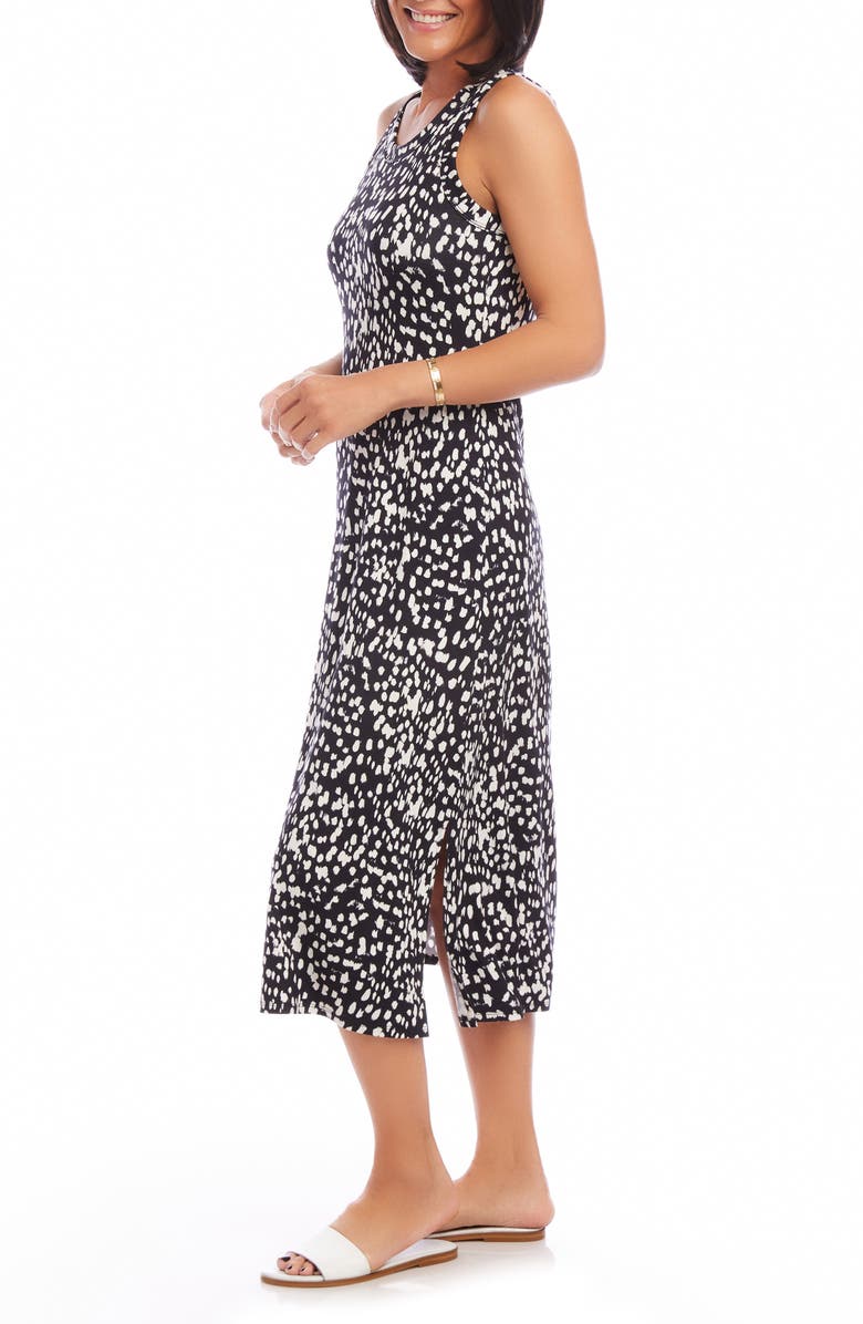 Karen Kane Dot Print Sleeveless Jersey Midi Dress, Alternate, color, Print
