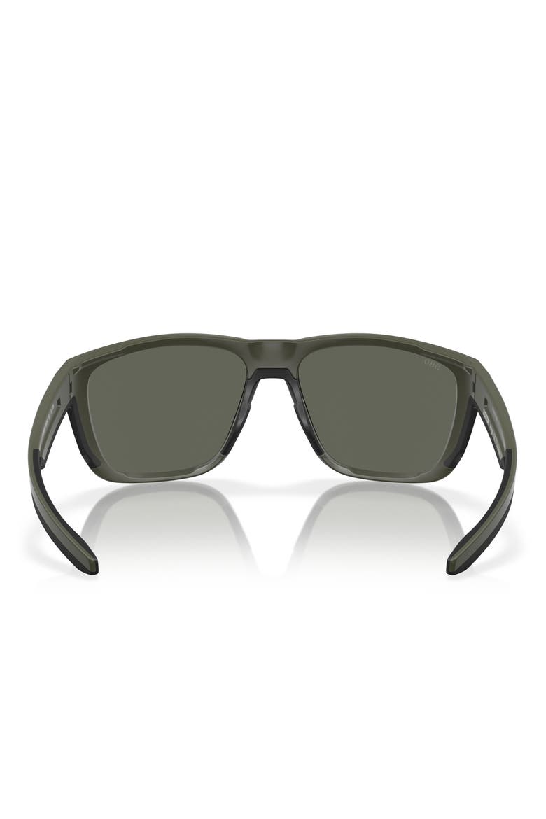 57mm Polarized Square Sunglasses, Alternate, color, MATTE OLIVE/ GRAY 580G