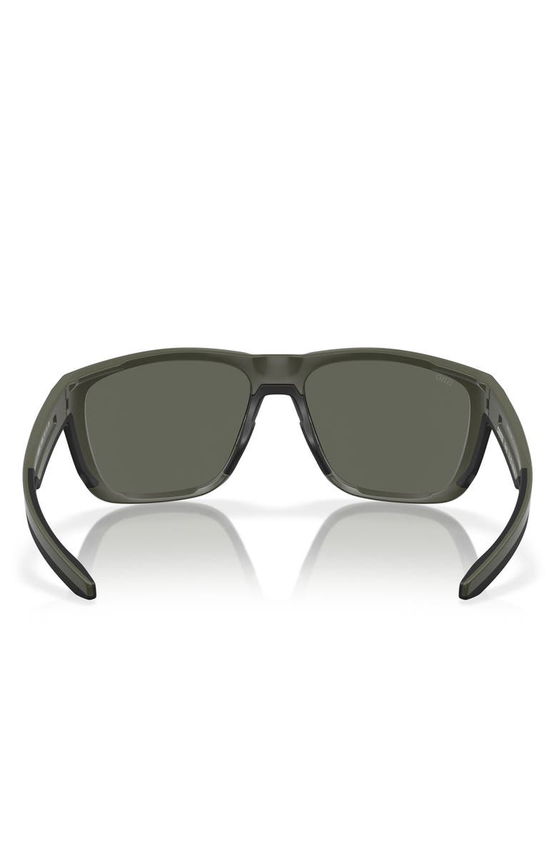 Costa Del Mar 57mm Polarized Square Sunglasses, Alternate, color, Matte Olive/ Gray 580G