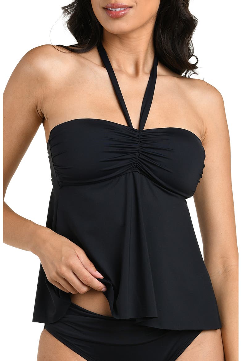 Island Flyaway Tankini Top, Main, color, BLACK