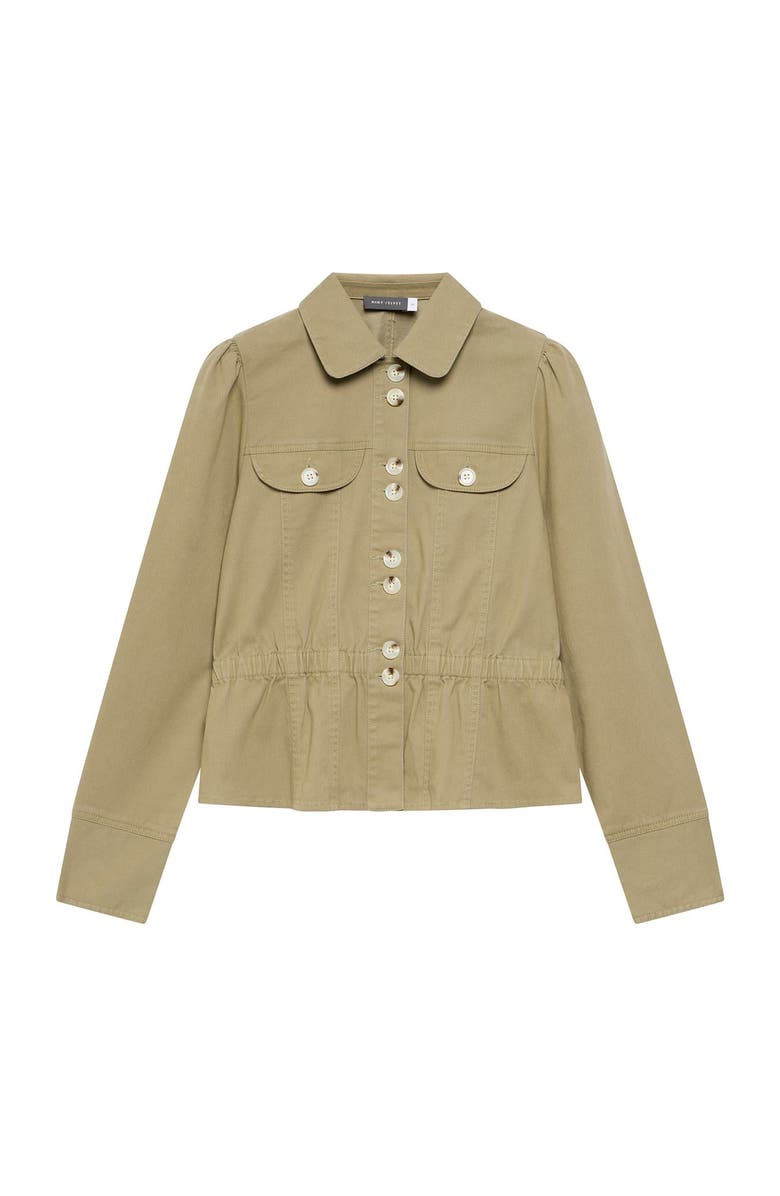 MINT VELVET Collared Peplum Jacket, Alternate, color, Khaki