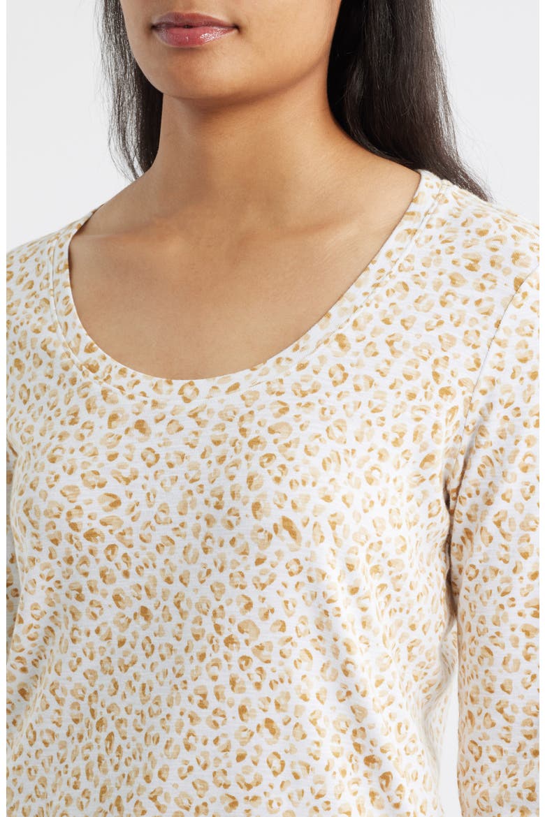 Ashley Isles Print Cotton Knit Top, Alternate, color, CROUTON