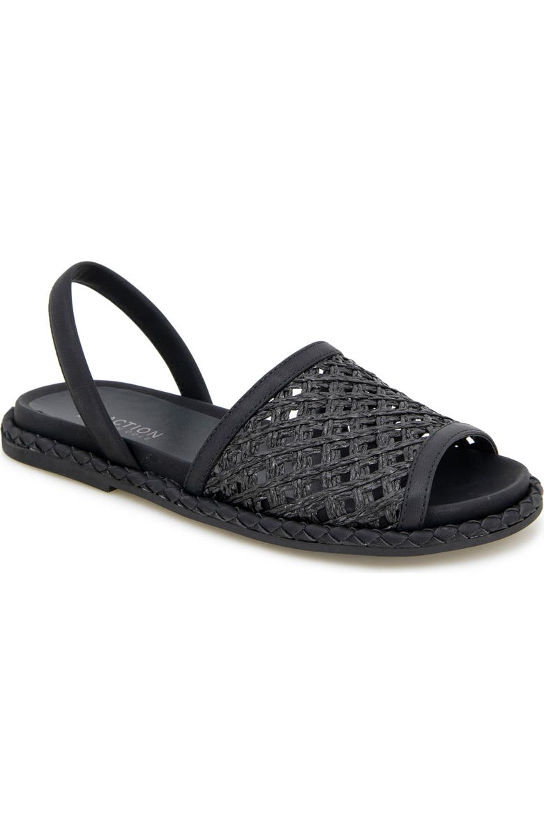 Reaction Kenneth Cole Savvi Slingback Sandal, Main, color, Black Raffia
