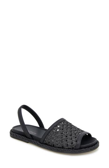 Reaction Kenneth Cole Savvi Slingback Sandal In Black Raffia