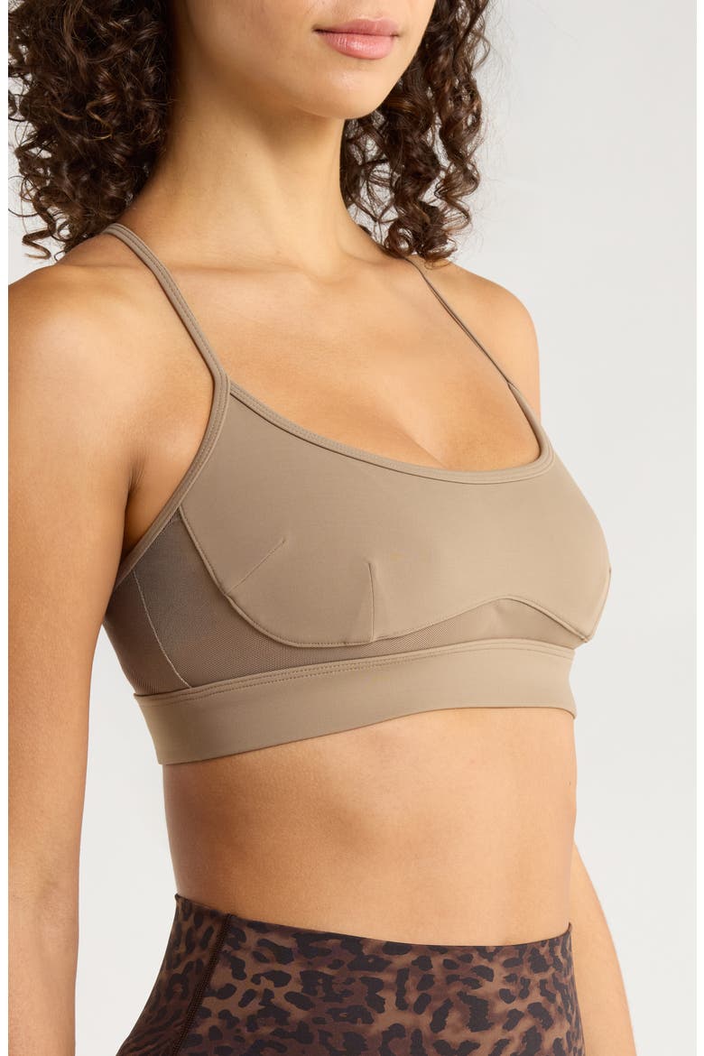 Sculpt Mesh Inset Sports Bra, Alternate, color, CARIBOU/BLACK