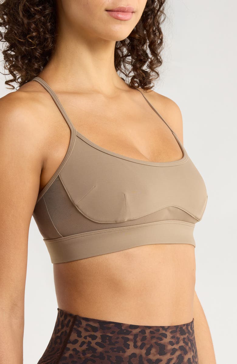 MPG Sculpt Mesh Inset Sports Bra, Alternate, color, Caribou