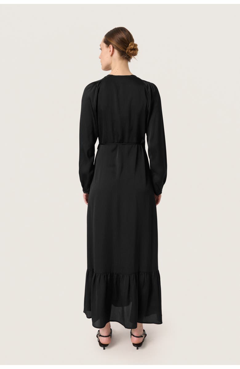 Soaked in Luxury Slioana Maxi Length V-Neck Wrap Dress, Alternate, color, Black