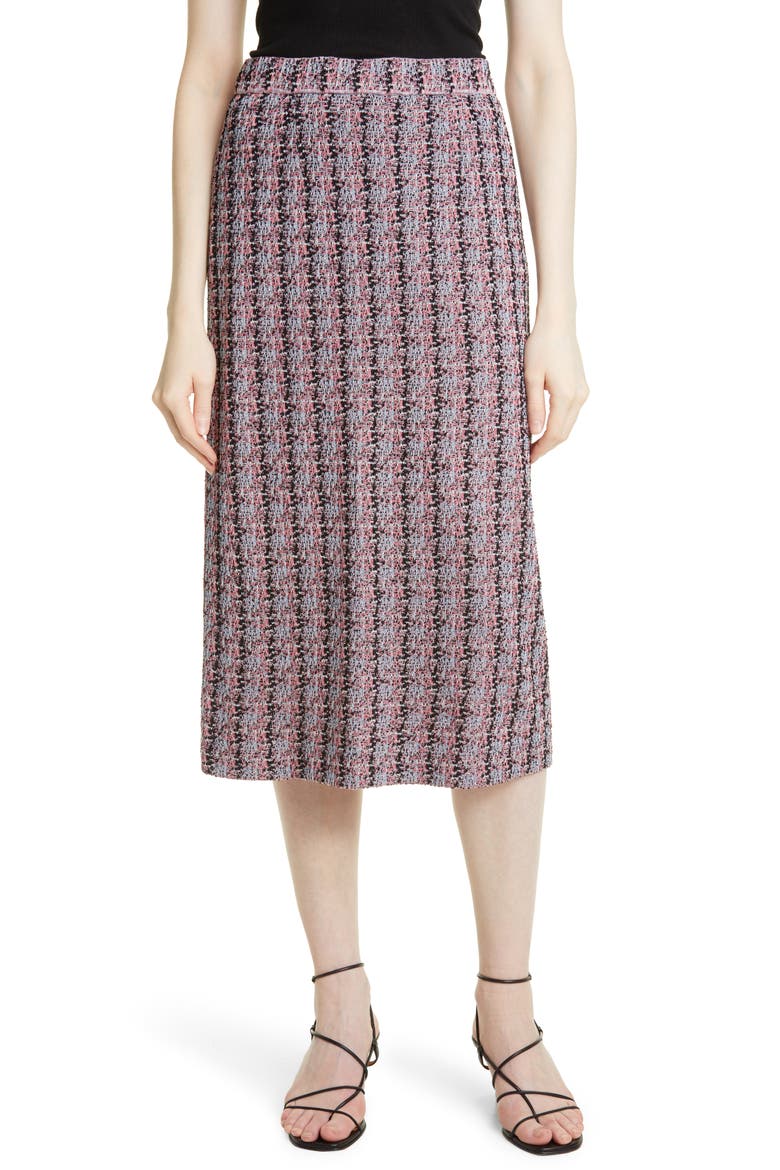 Tweed Pencil Skirt, Main, color, ROS/BL/PK/BK
