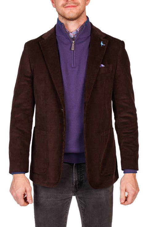Modern Fit Solid Fine Wale Corduroy Sport Coat (Short, Regular & Long)