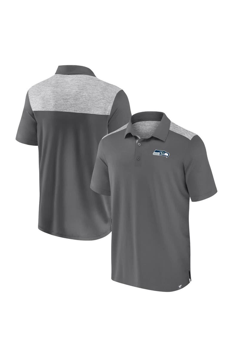 FANATICS Men's Fanatics Heather Gray Seattle Seahawks Long Shot Polo, Alternate, color, Heather Gray