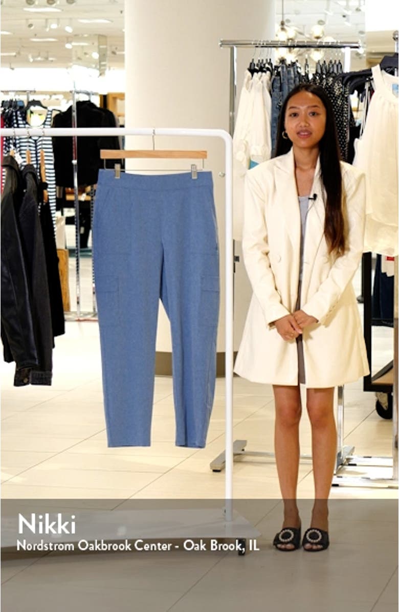 Alicia Chambray Cargo Ankle Pants, sales video thumbnail