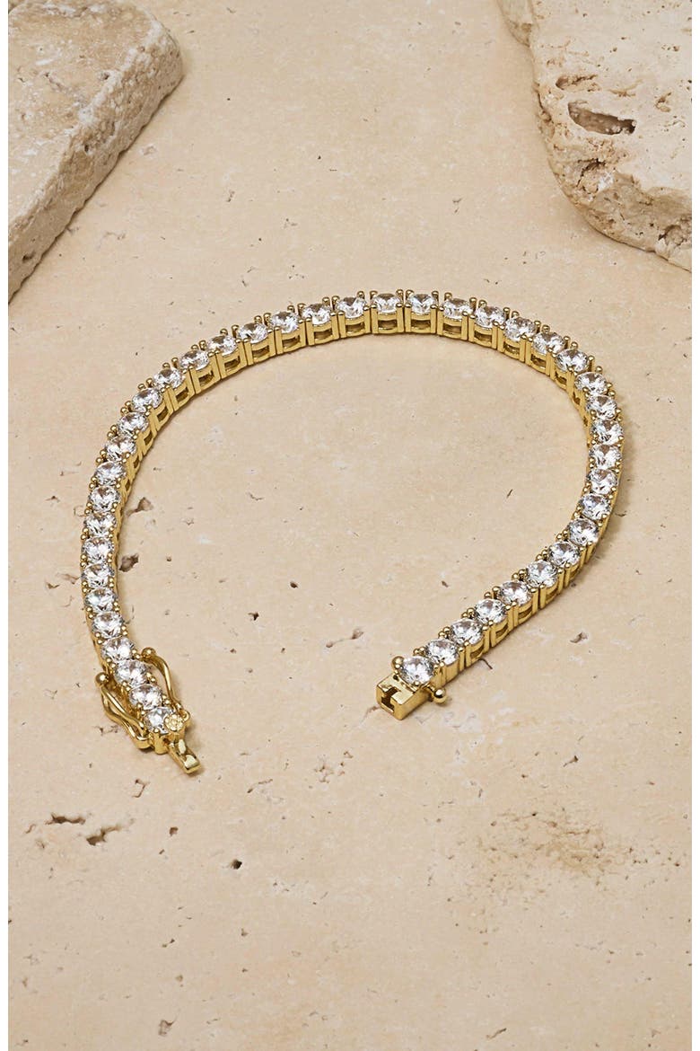 Zoe Tennis Bracelet, Alternate, color, Gold