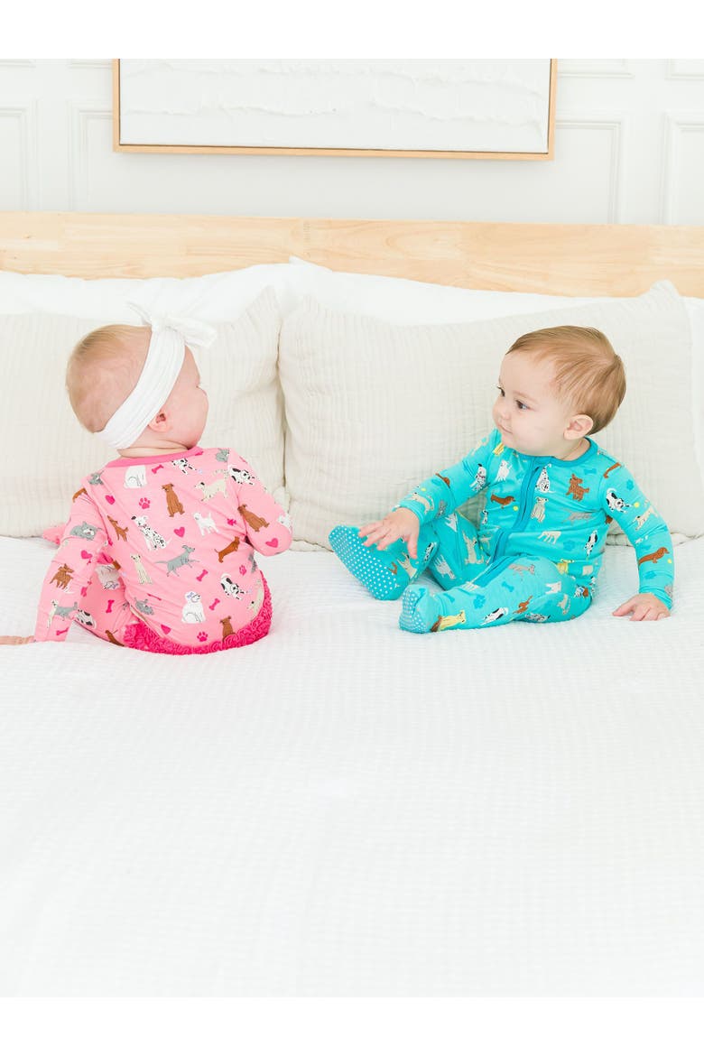 SoftSnooze Baby Boys One Piece Footie Pajamas, Alternate, color, Puppy Playtime