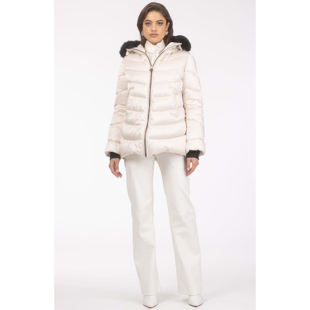 Gorski Apres-ski Jacket With Detachable Lamb Hood Trim In Neutral