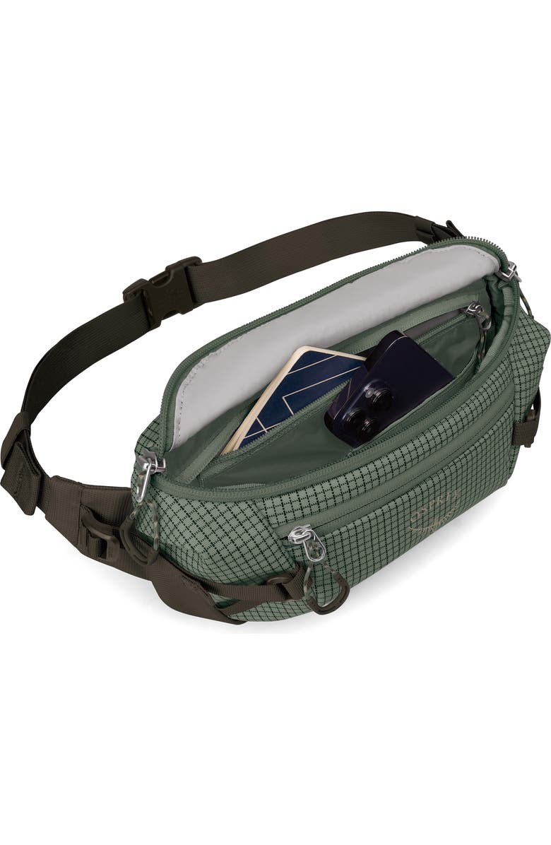Osprey Transporter 3-Liter Waist Pack, Alternate, color, Pine Leaf/Earl Grey