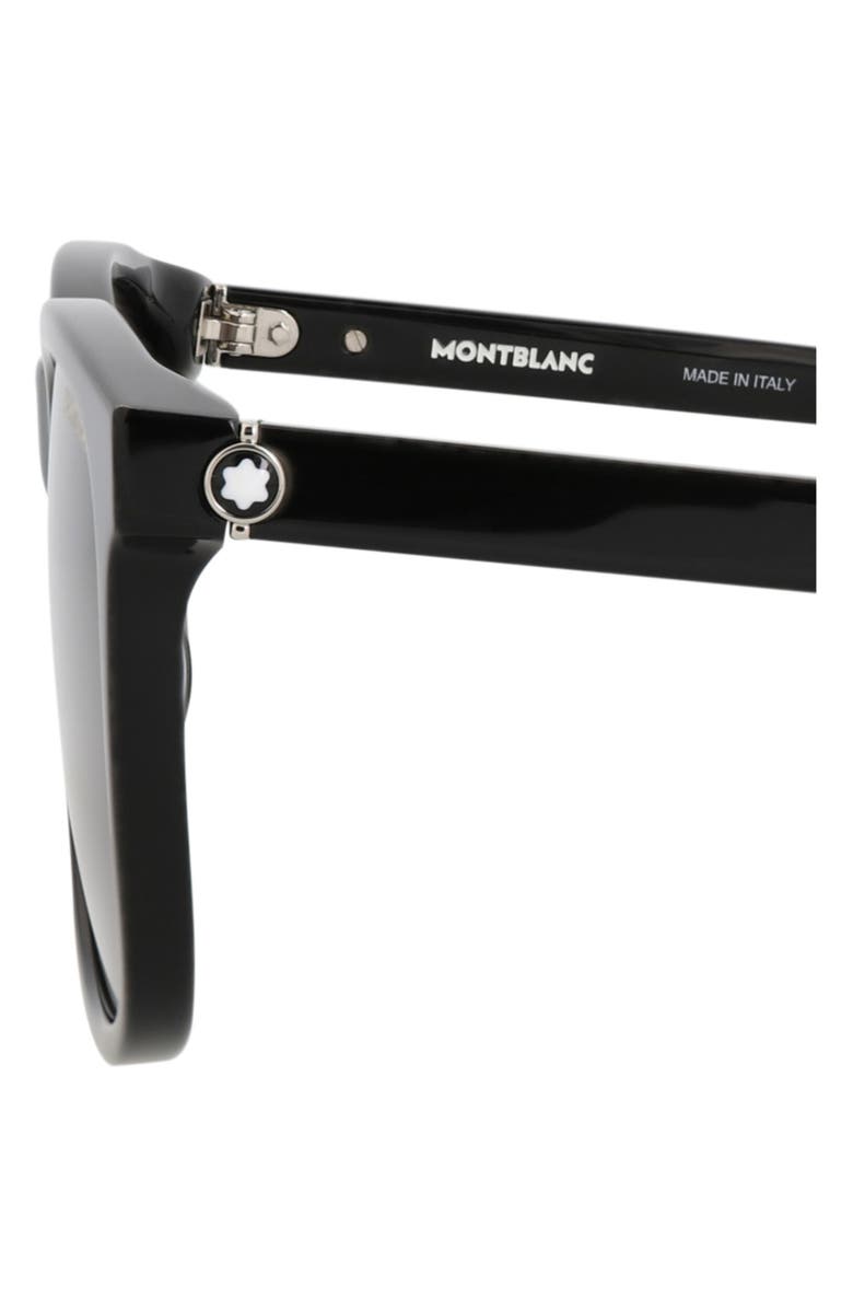 Montblanc Core Square Sunglasses, Alternate, color, Black Black Grey