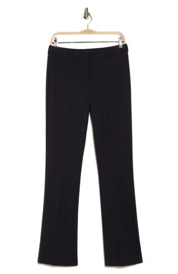 Atelier Luxe Pinstripe Slim Knit Pants In Navy/white