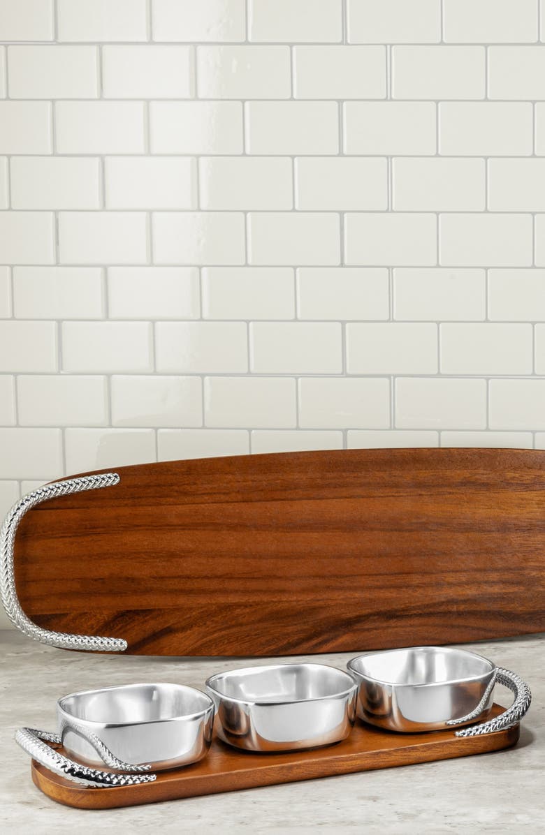 Nambé Condiment Trio Set, Alternate, color, Brown