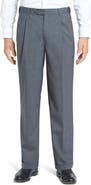 Berle Self Sizer Waist Pleated Lightweight Plain Weave Classic Fit Trousers
