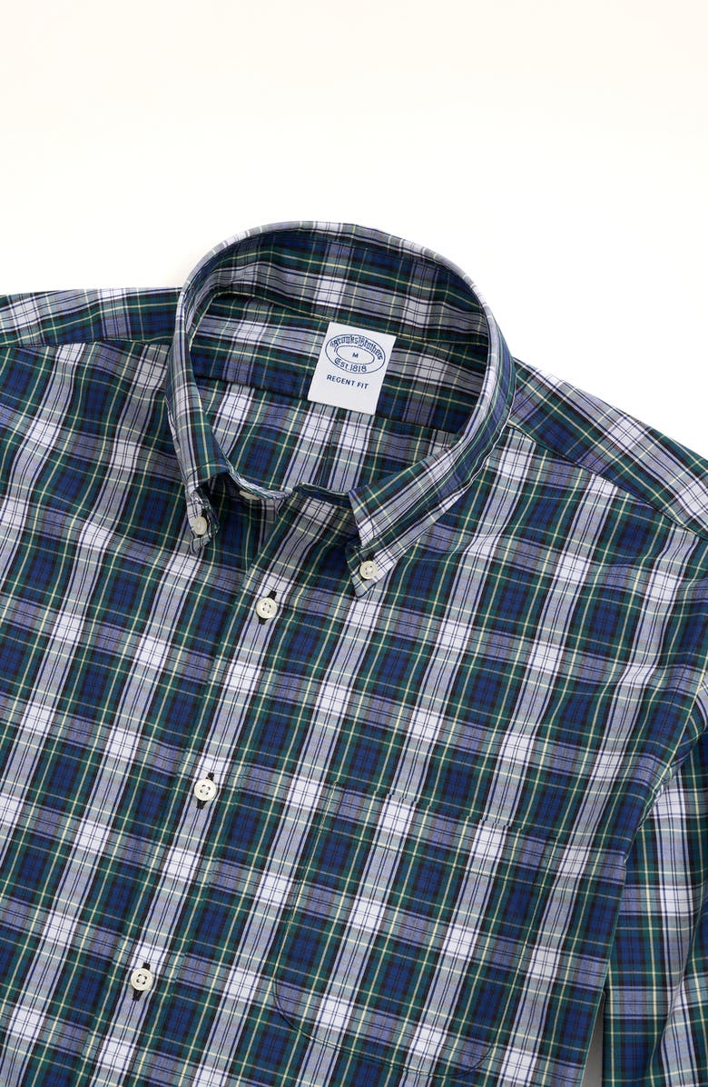 Brooks Brothers Regent Fit Plaid Button-Down Shirt, Alternate, color, 