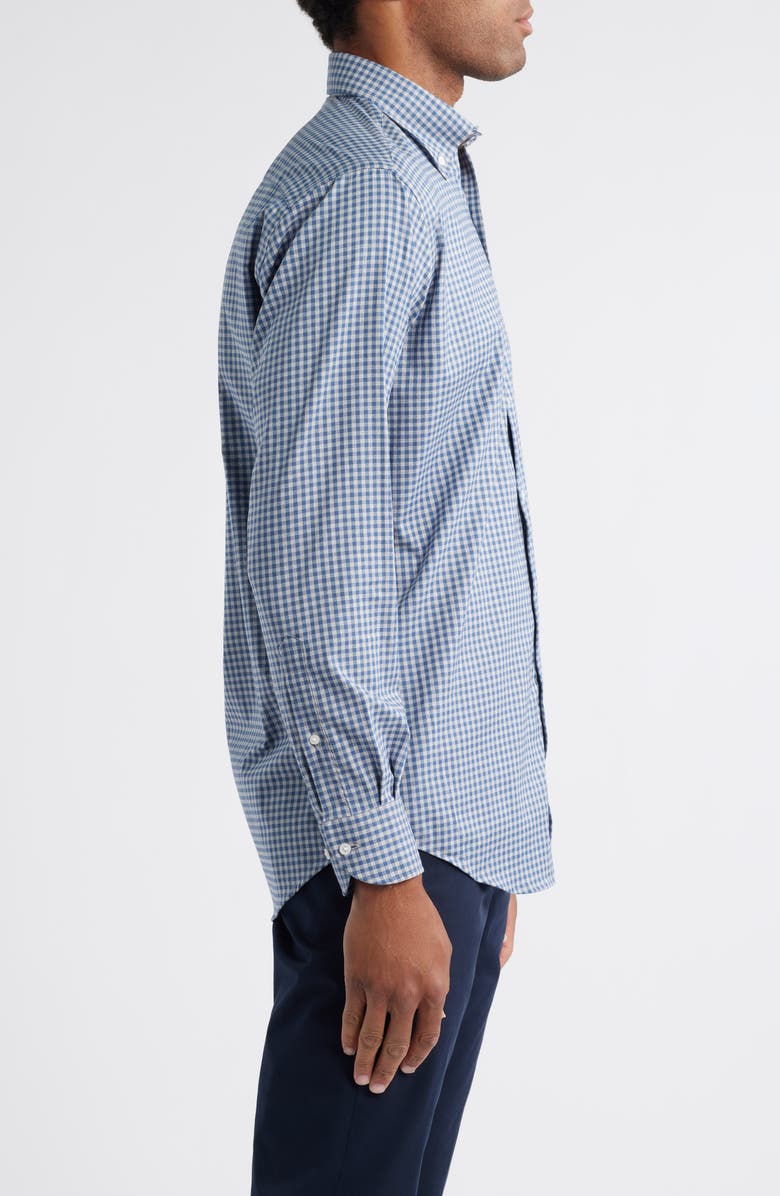 Peter Millar Crown Light Plaid Button-Down Shirt, Alternate, color, Gale Grey