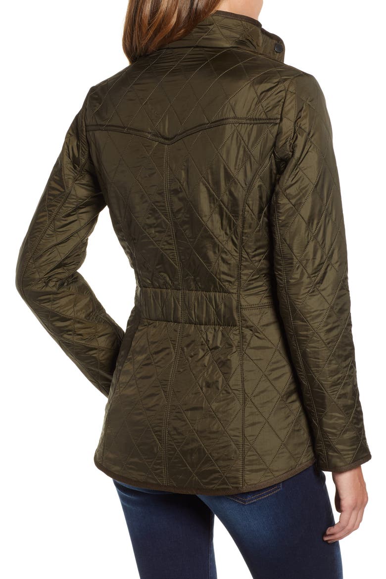 Cavalry Fleece Lined Quilted Jacket, Alternate, color, DK OLIVE/OLIVE