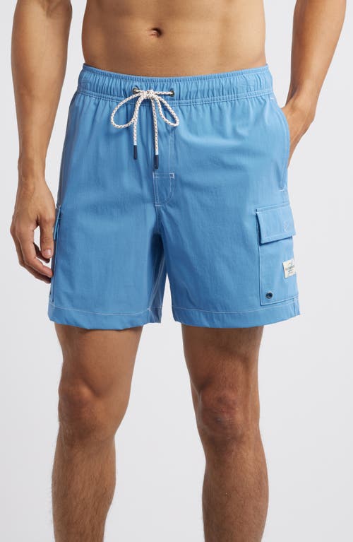 Fair Harbor Breaker Water Repellent Swim Trunks In Wave Blue