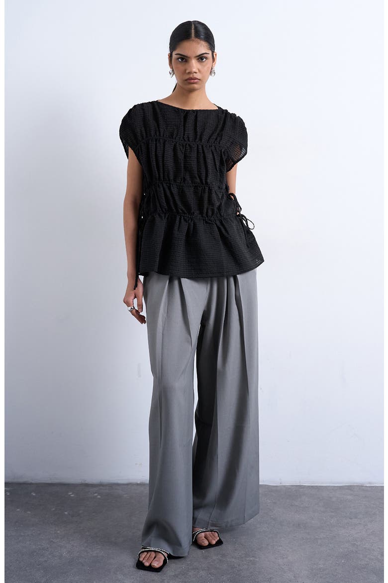 Channeled Side Tie Top, Alternate, color, BLACK