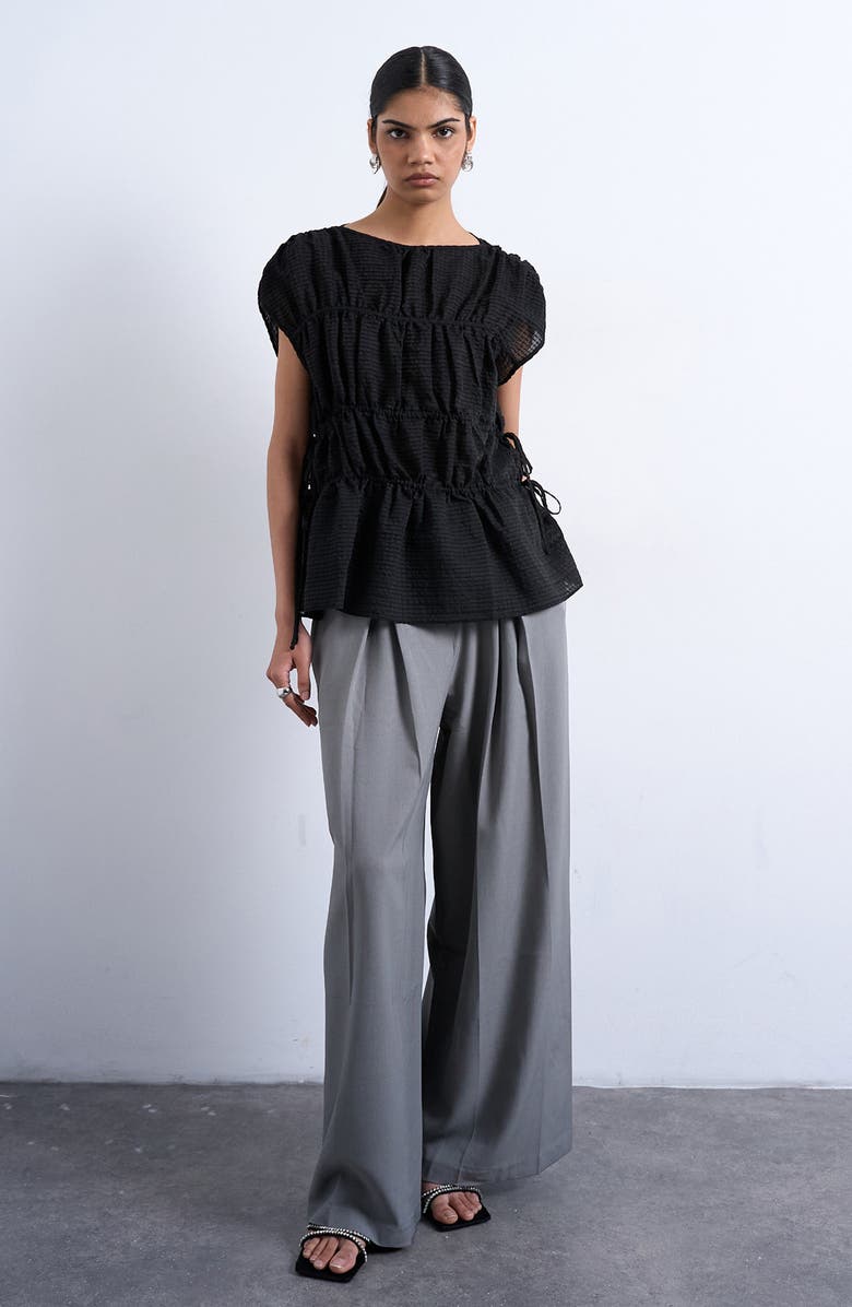 Topshop Channeled Side Tie Top, Alternate, color, 