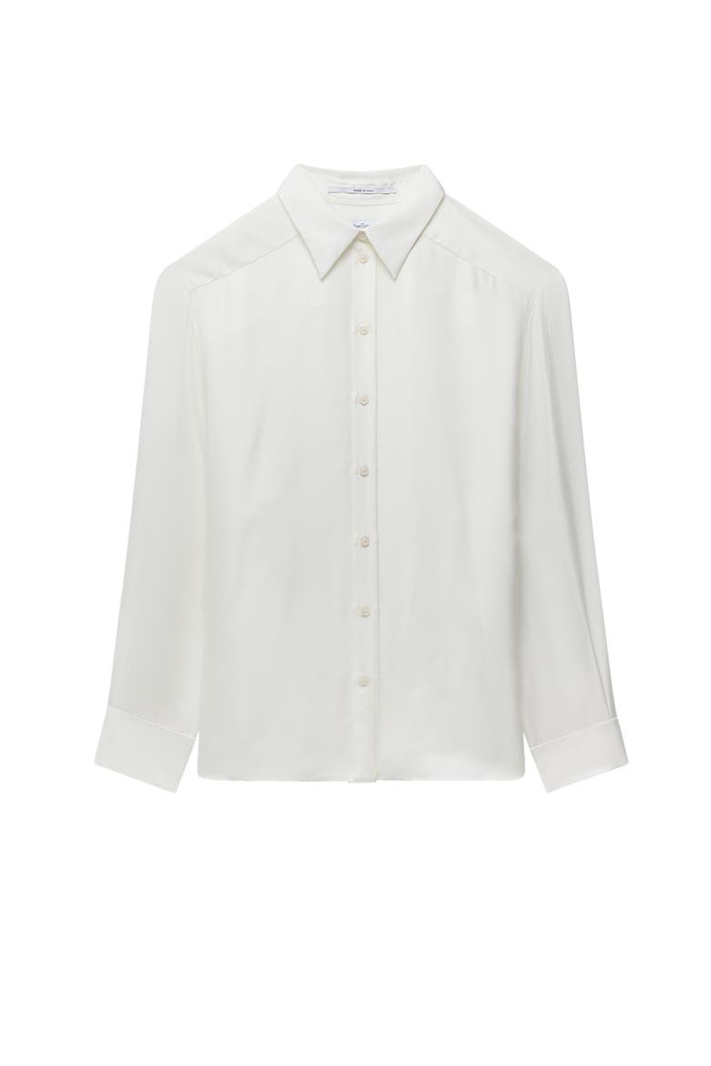 Silk Pleat Back Shirt, Alternate, color, Off White