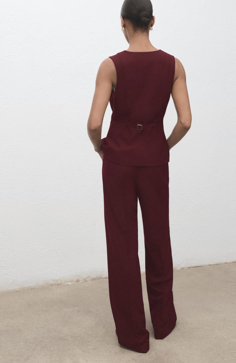 MANGO Sleeveless Wide Leg Jumpsuit, Alternate, color, Burgundy