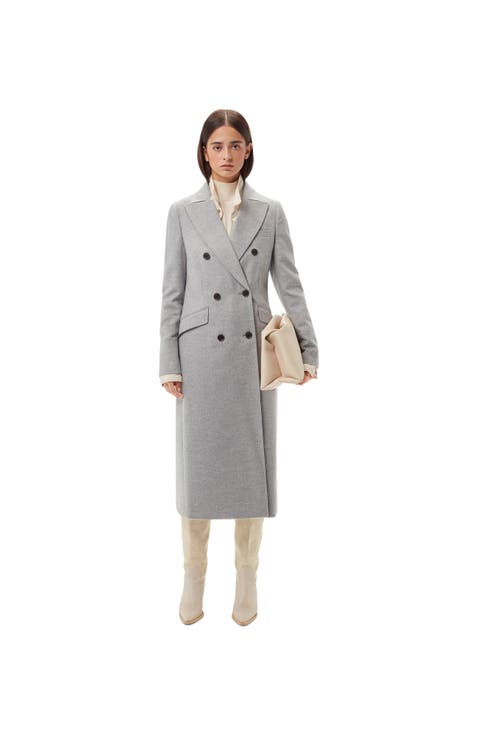 Cashmere Peak Lapel Long Coat