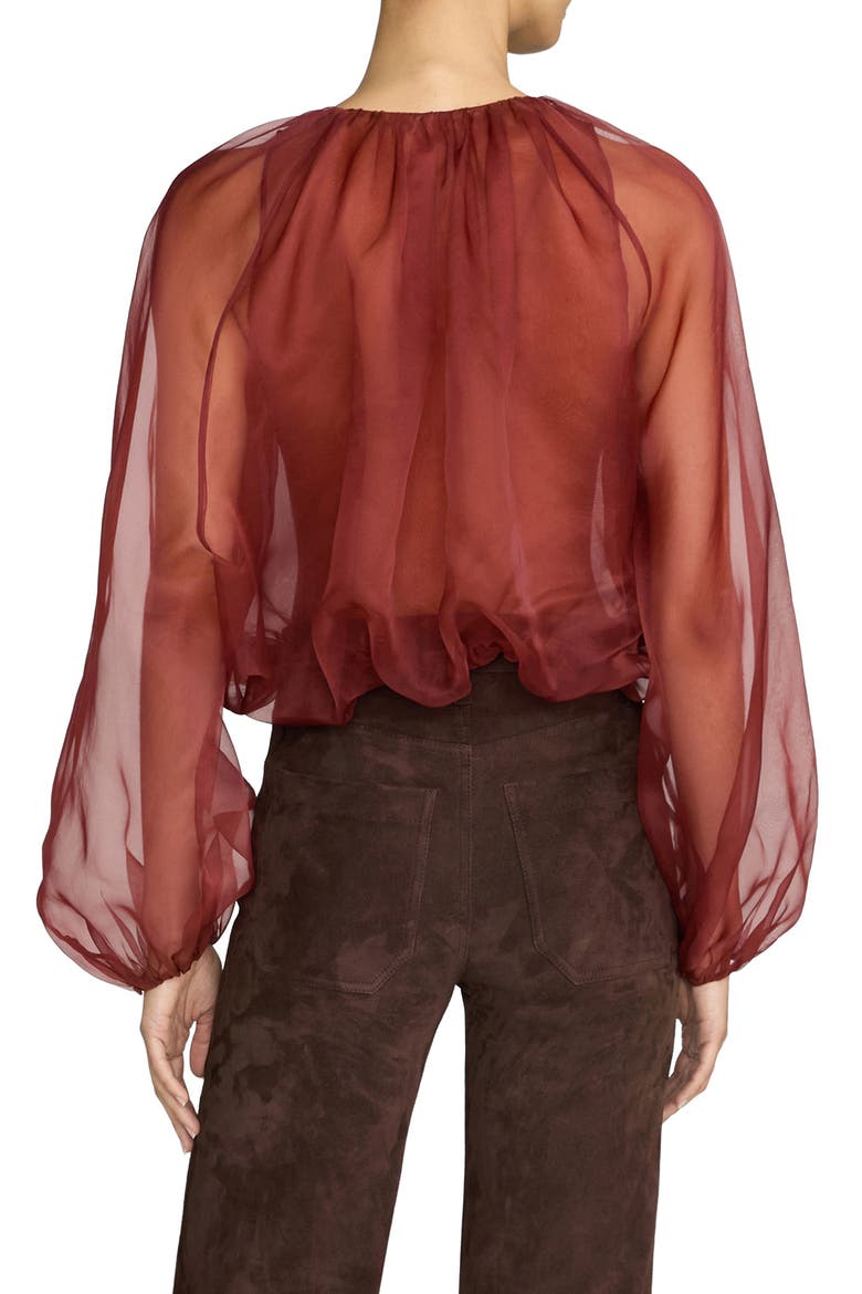 Sheer Silk Top, Alternate, color, PAPRIKA