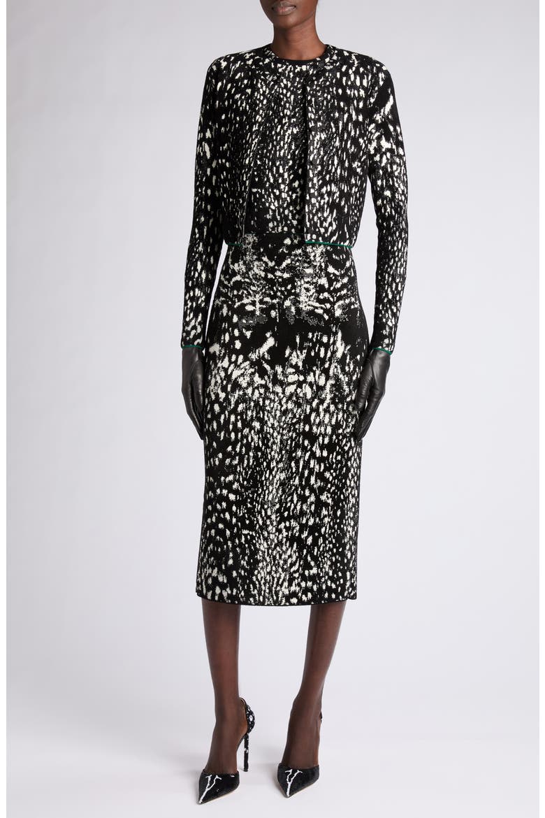 Lynx Jacquard Cardigan, Alternate, color, BLACK/ WHITE