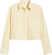 CISSA Stripe Asymmetric Cotton Button-Up Shirt