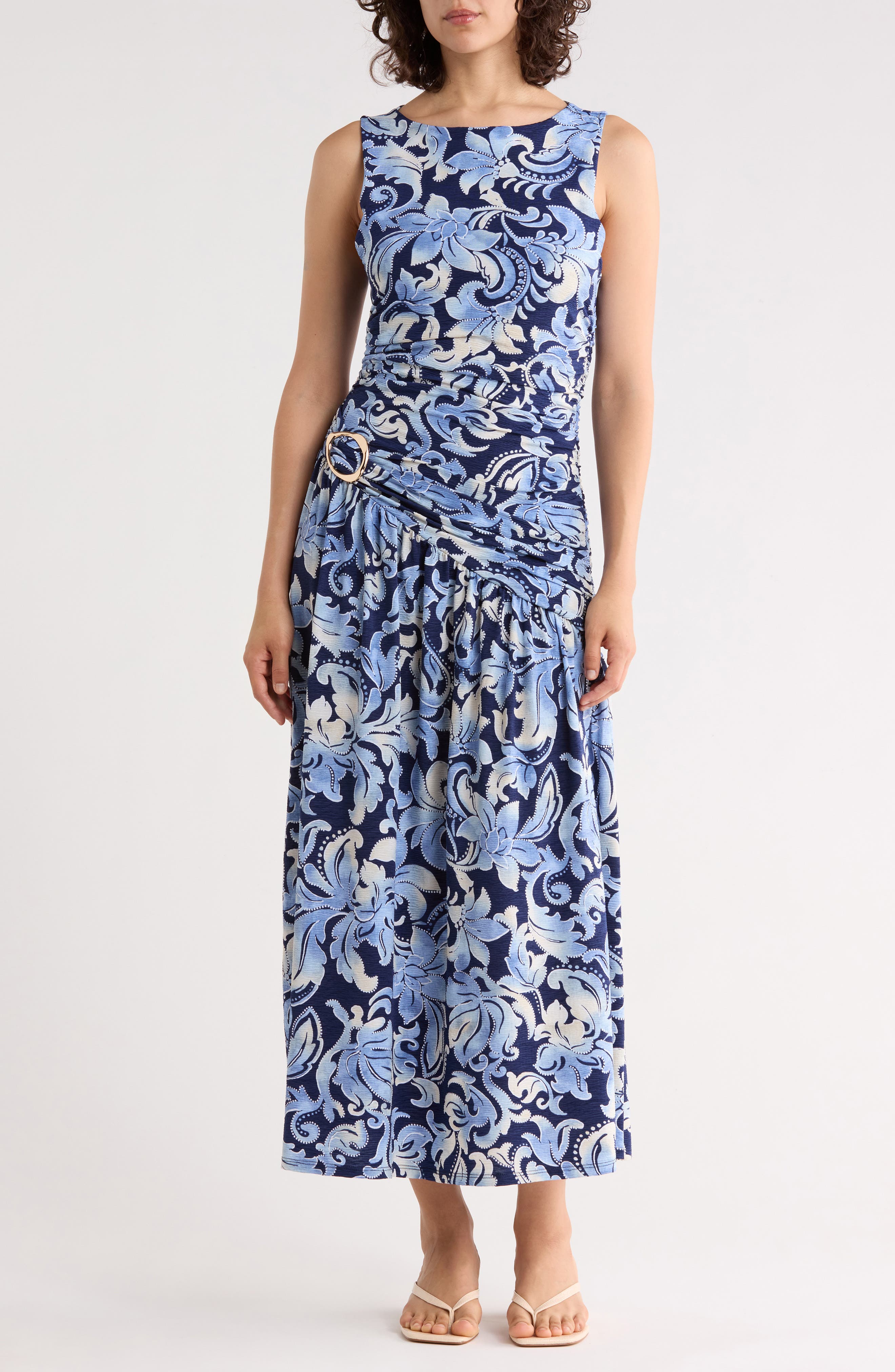 WEST K Ruched Ring Midi Dress