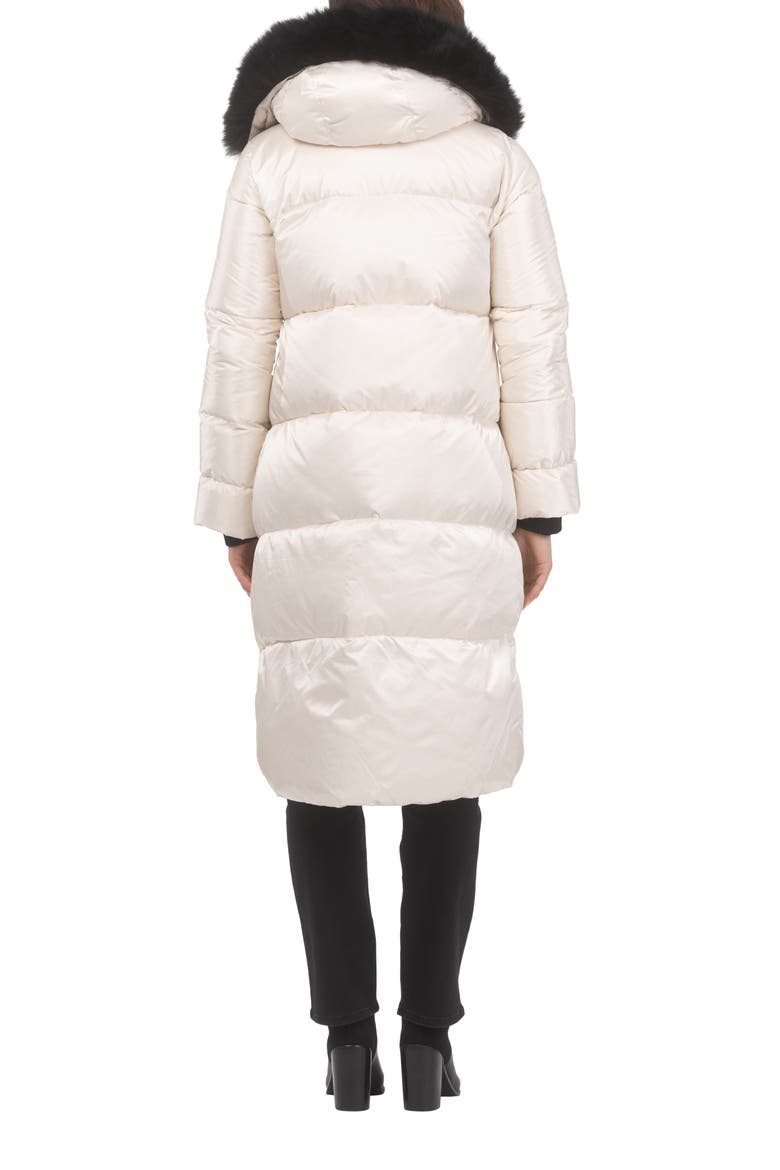 Apres-Ski Long Coat With Detachable Trim, Alternate, color, CHAMPAGNE/BLACK