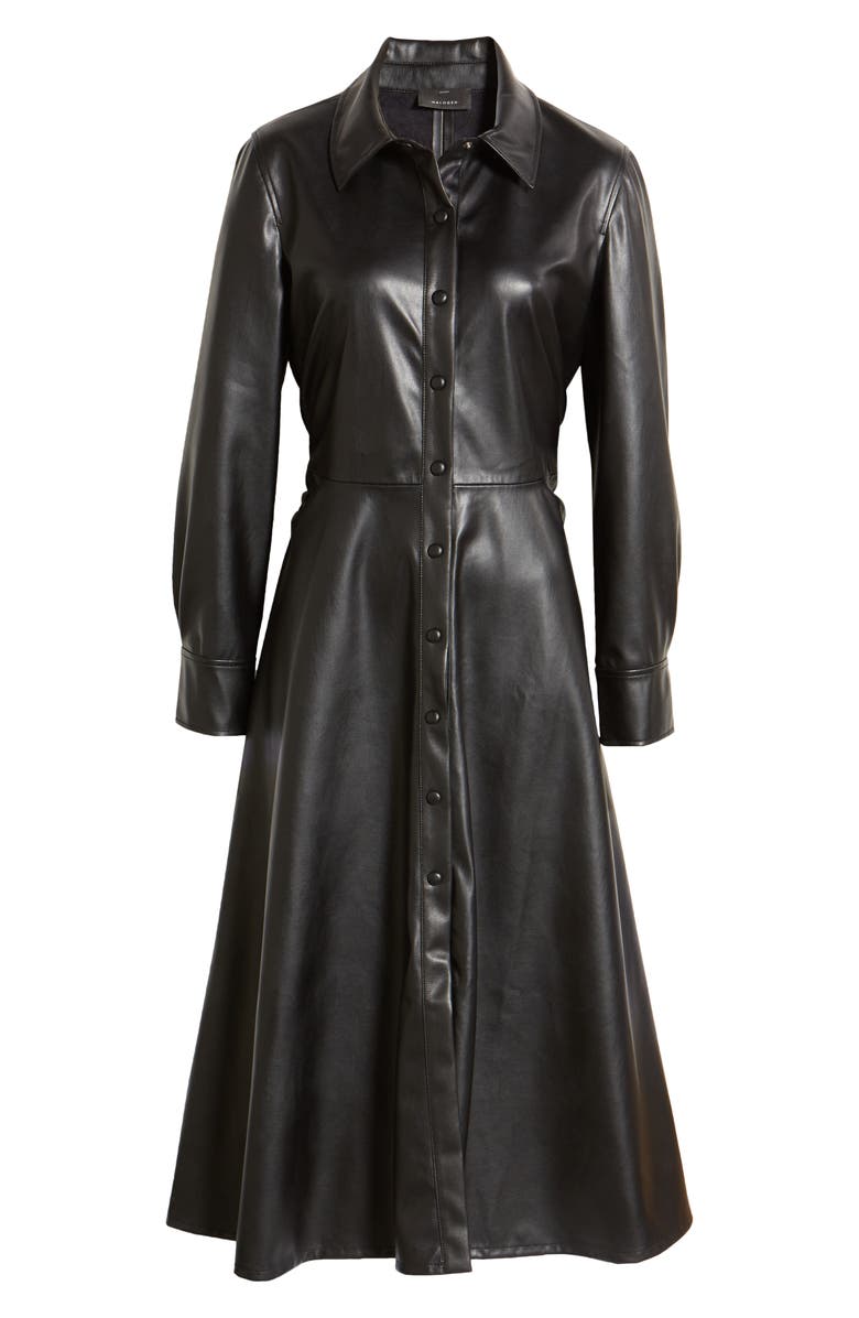 Halogen<sup>®</sup> Faux Leather Long Sleeve Shirtdress, Alternate, color, 