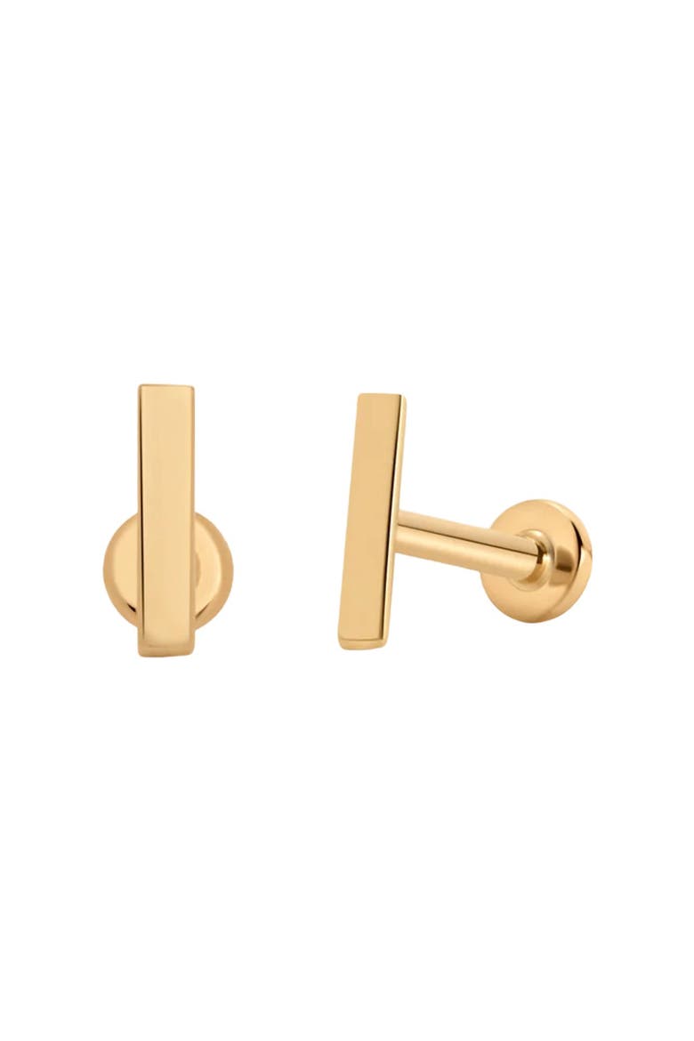 14k Bar Stud Earring, Main, color, 14k Solid Gold - Pair