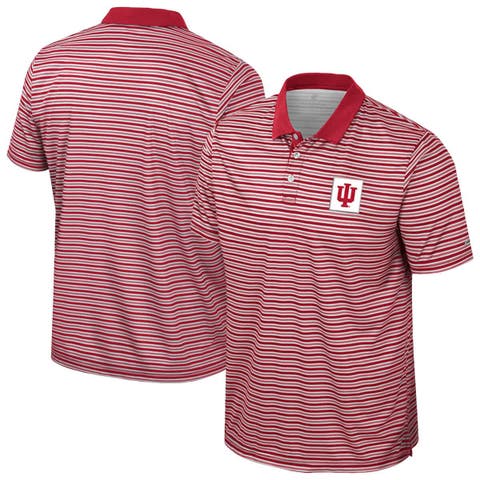 Men's Colosseum Crimson Indiana Hoosiers Striped Polo