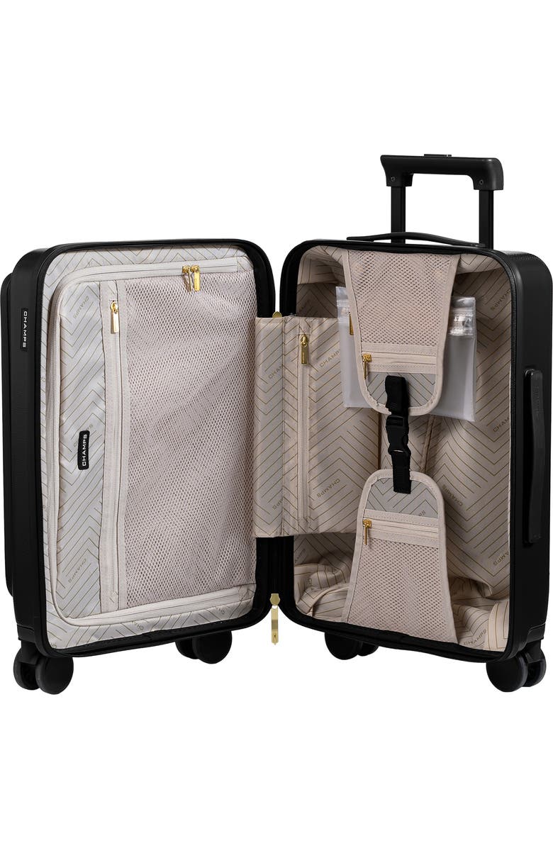 CHAMPS Onyx 21.5-Inch Expandable Hardside Spinner Carry-On, Alternate, color, Black