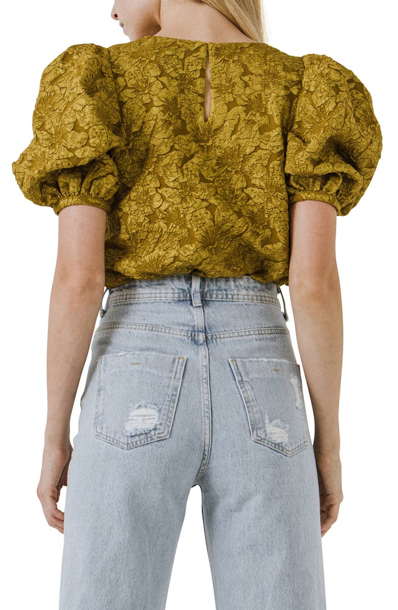Endless Rose Textured Floral Blouse, Alternate, color, Gold