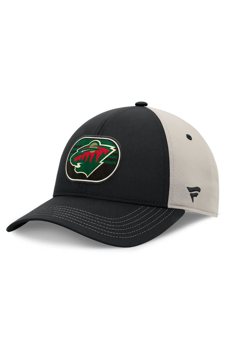 FANATICS Men's  Fanatics  Black/Gray Minnesota Wild 2025 Stanley Cup Playoffs Locker Room Trucker Adjustable Hat, Main, color, 