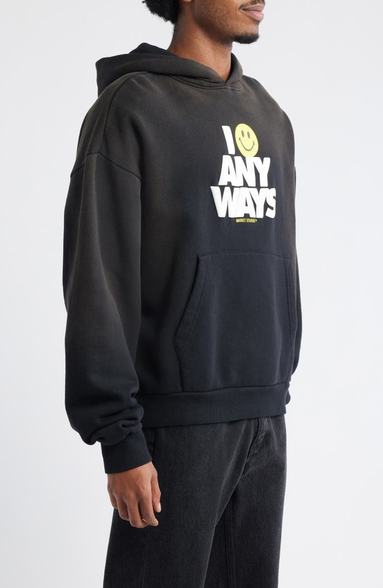 MARKET SMILEY<sup>®</sup> Smile Anyways Hoodie, Alternate, color, Pirate-Black